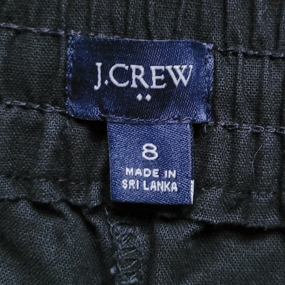 J.Crew Factory Linen Cotton Straight Leg Pull On Pants Black 8 Business Casual - Picture 6 of 9